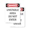 Signmission Unstable Area Do Not Enter Danger Sign, Plastic, 7in W x 10in L, 2PK OS-2PACK-DS-P-710-V-2162 - alternate 1